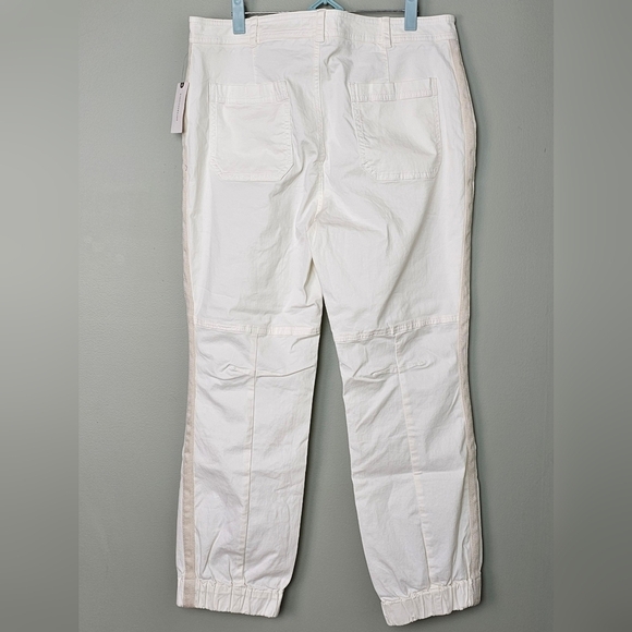 The Richie Slim Joggers By Anthropologie | Striped Seam, Elastic Cuff, White, 12 - Picture 9 of 16